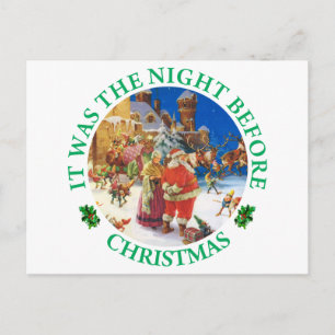 It Was The Night Before Christmas Holiday Postcard