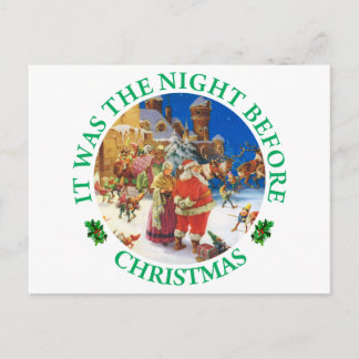 It Was The Night Before Christmas Holiday Postcard