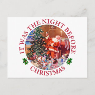 It Was The Night Before Christmas Holiday Postcard
