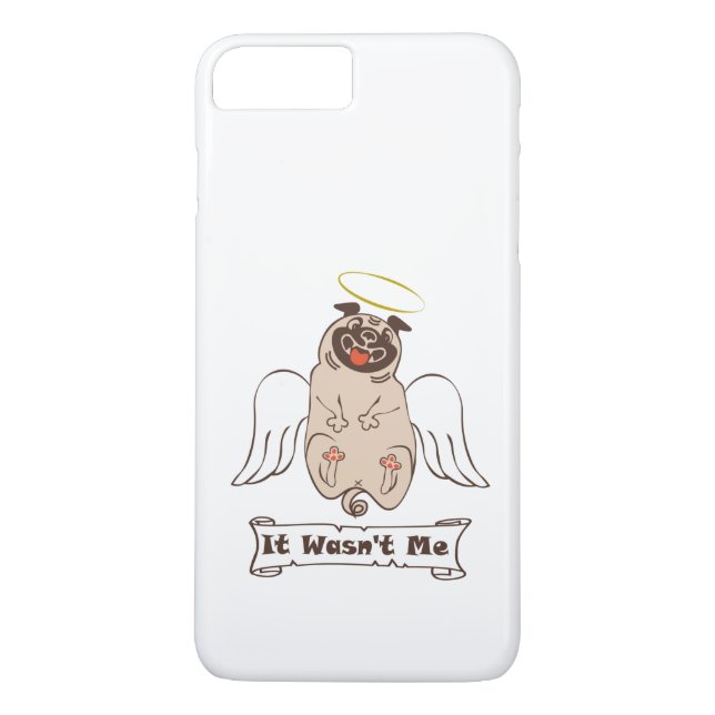 It Wasn't Me angel pug funny quote     Case-Mate iPhone Case (Back)