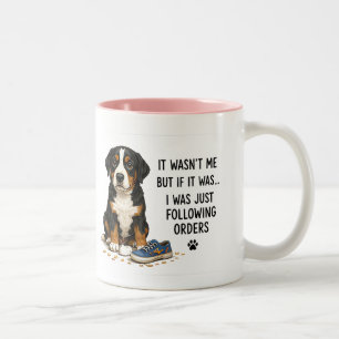 🐾 It Wasnt Me Funny Dog Quote 🐾 Two-Tone Coffee Mug