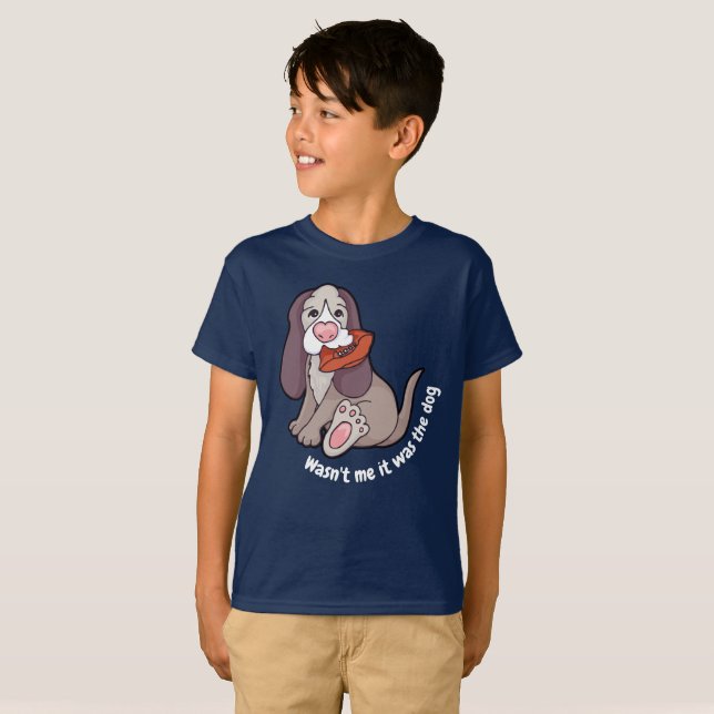 It wasn't me it was the dog burst ball graphic T-Shirt (Front Full)