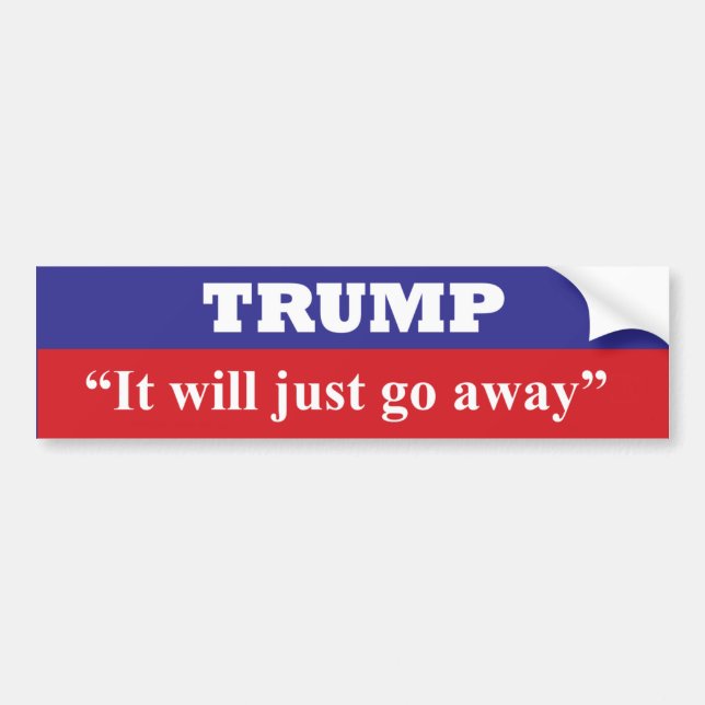 It wil just go away.  Right Einstein. Bumper Sticker (Front)