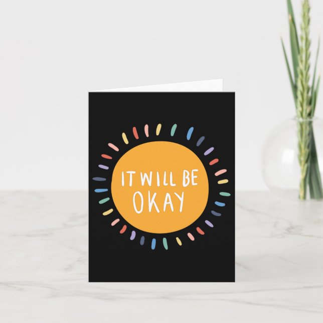 It Will Be Okay Mental Health Problems Inspiration Card (Front)