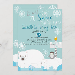 It Will Be Snow Much Fun Birthday Invitation