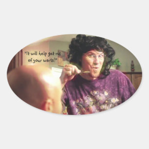 “It Will Help Get Rid of Your Warts!” Oval Sticker