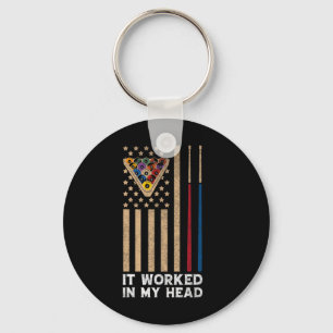 It Worked In My Head - Billiard Pool Player Sports Key Ring