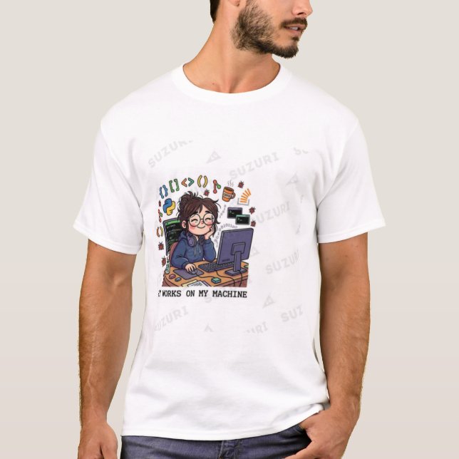 IT WORKS ON MY MACHINE - Funny Programmer T-Shirt  (Front)