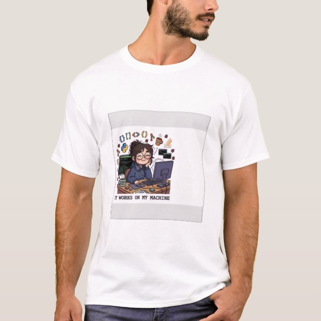 IT WORKS ON MY MACHINE - Funny Programmer T-Shirt  (Front)