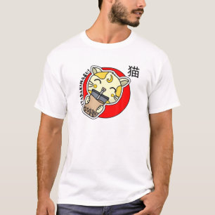 Itadakimasu! Cute Japanese Neko Cat Boba Tea T-Shirt