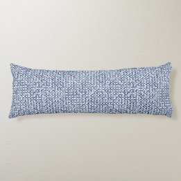 Itajime Shibori Blue Check Textile Geometric Weave Body Cushion