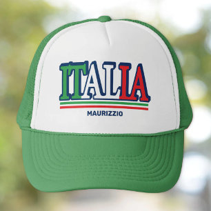 Italia 3-D Type Italian Flag Personalised Trucker Hat