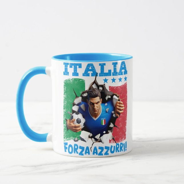 Italia 3D Forza Azzurri Soccer Mug (Left)