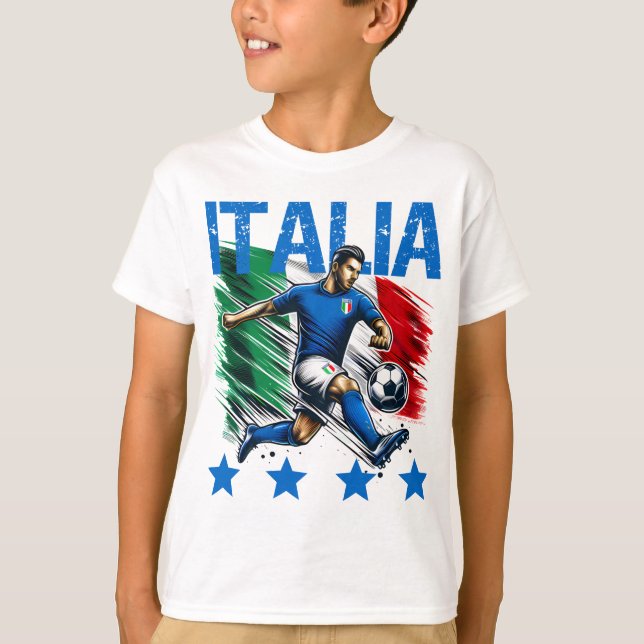 Italia 4 Star Soccer  T-Shirt (Front)