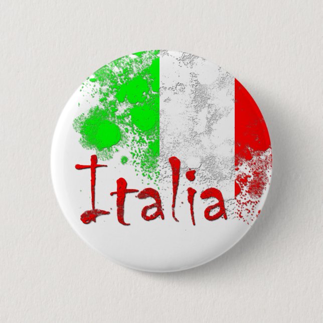 Italia 6 Cm Round Badge (Front)
