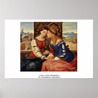 Italia And Germania By Overbeck Friedrich Poster