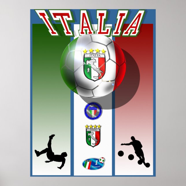 Italia artwork calcio world cup soccer sports poster (Front)