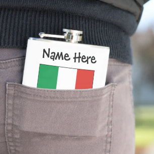 Italia Bandeira Italiana Personalised Hip Flask