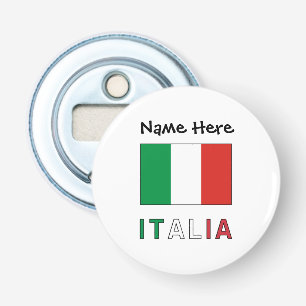 Italia Bandiera Italiana Black Personalisation Bottle Opener