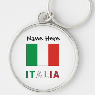Italia Bandiera Italiana Black Personalisation Key Ring