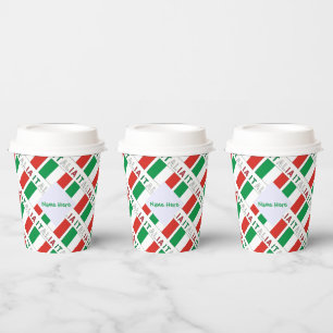 Italia Bandiera Italiana Tiled Green Personalised Paper Cups