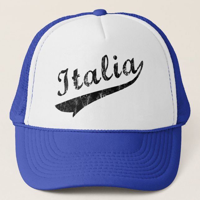 Italia Baseball Logo Retro Trucker Hat (Front)