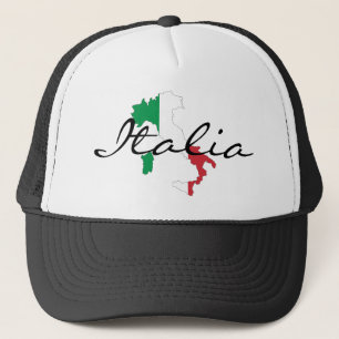 Italia Boot of Italy Italian Flag Trucker's Hat