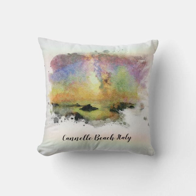 *~ Italia Cannelle Beach Italy Rainbow Hues Cushion (Front)