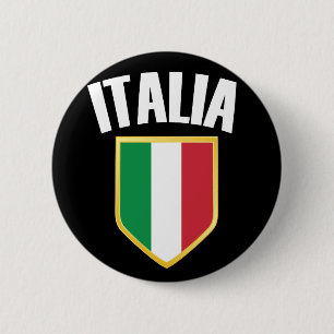 Italia Crest Italy Flag Soccer Fan 6 Cm Round Badge