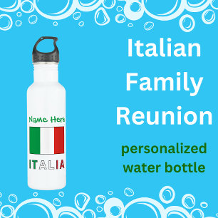 Italia e Bandiera Italiana con il Tuo Nome 710 Ml Water Bottle