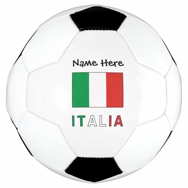 Italia e Bandiera Italiana con il Tuo Nome Soccer  Football (Front)