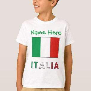 Italia e Bandiera Italiana con il Tuo Nome T-Shirt