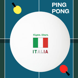 Italia e Bandiera Italiana Green Personalisation  Ping Pong Ball