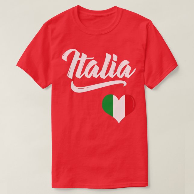 Italia Flag Heart Love Italy Italian Italiano T-Shirt (Design Front)