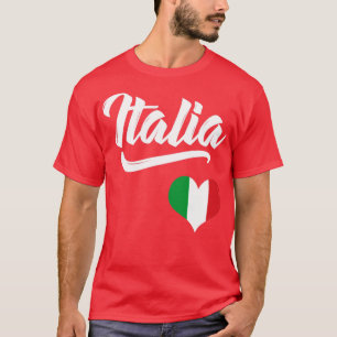 Italia Flag Heart Love Italy Italian Italiano T-Shirt
