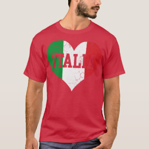 Italia Flag Heart Love Italy Italian T-Shirt