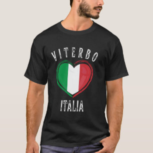 Italia Flag Heart Viterbo City T-Shirt