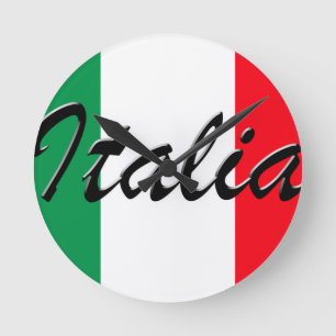 Italia Flag - High Quality Round Clock
