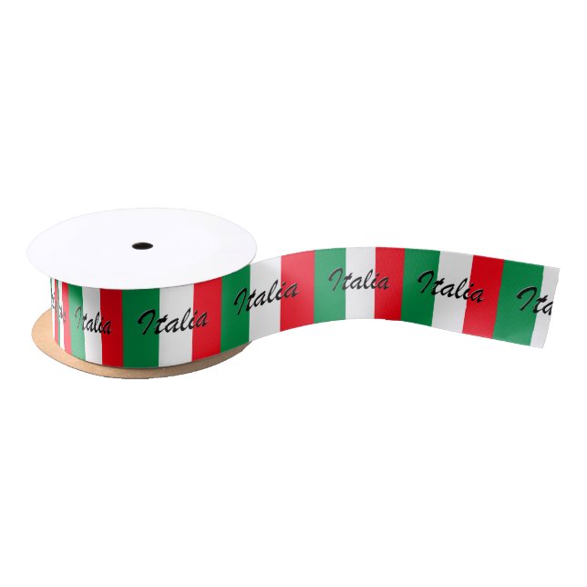 Italia Flag - High Quality Satin Ribbon (Spool)