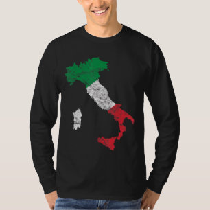 Italia Flag Italy Outline Italy Vacation Italy Fla T-Shirt