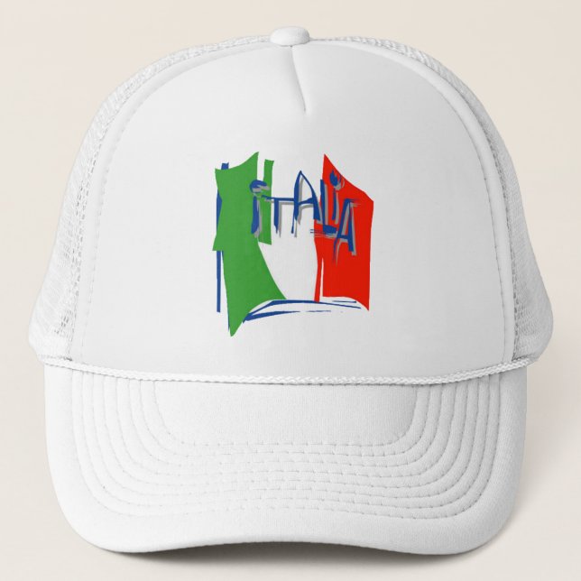 Italia Flag Trucker Hat (Front)