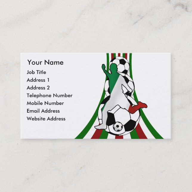 italia, football soccer coach business cards (Front)