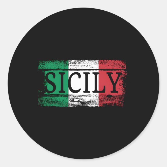 Italia Italian Flag I Sicily Italy Classic Round Sticker (Front)