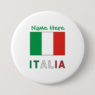 Italia Italiana Bandiera Green Personalisation  7.5 Cm Round Badge