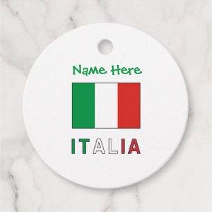 Italia Italiana Bandiera Green Personalisation Favour Tags