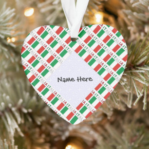 Italia Italiana Bandiera Tiled Black Personalised Ornament