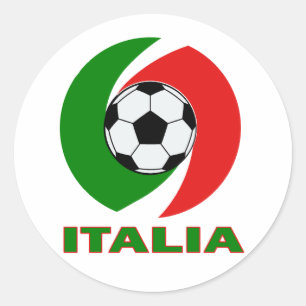Italia Italy Flag Ball Design Classic Round Sticker