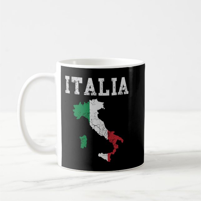 Italia Italy Flag Map Italian Italiano Family Pull Coffee Mug (Left)