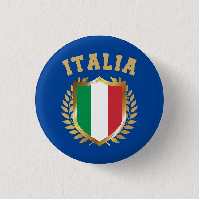 Italia/Italy Flag Shield 3 Cm Round Badge (Front)
