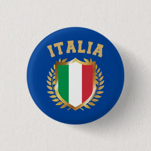 Italia/Italy Flag Shield 3 Cm Round Badge